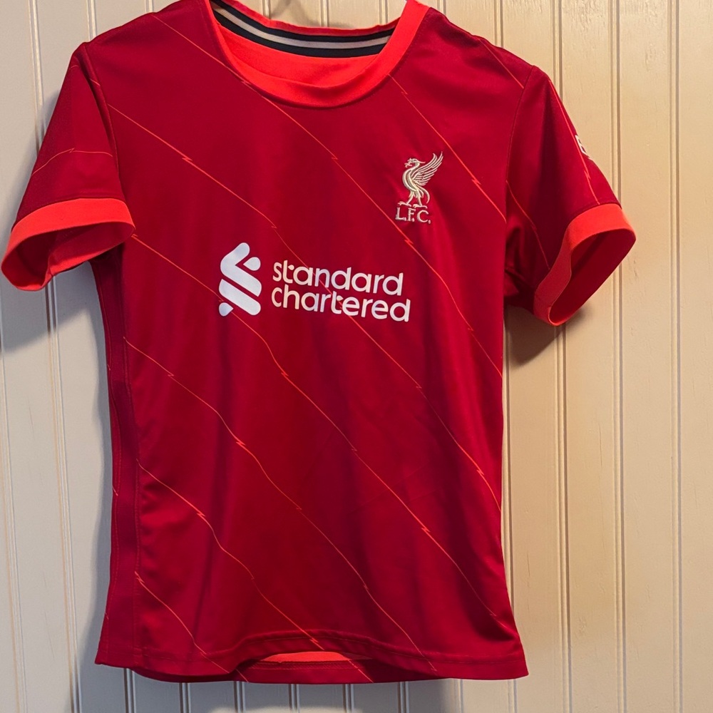 Liverpool Kids Red and White Soccer Jersey